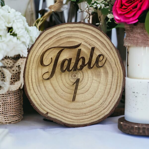 Wooden table numbers. Rustic wedding table numbers
