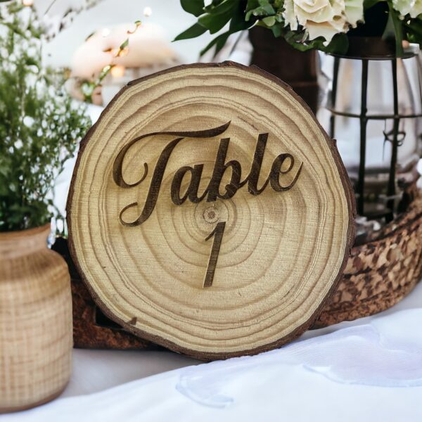 Wooden table numbers. Rustic wedding table numbers