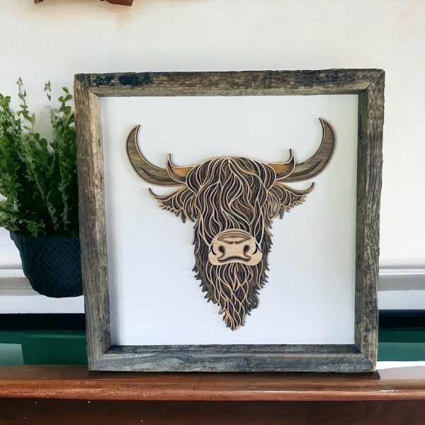 rustic highland cow wall art nz