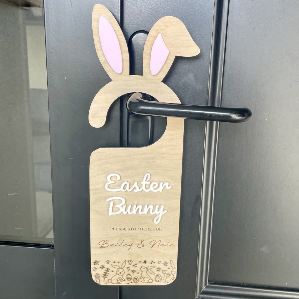 Personalised easter bunny sign