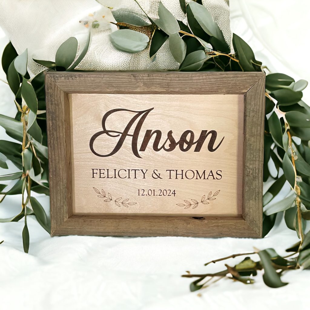 wooden wedding sign