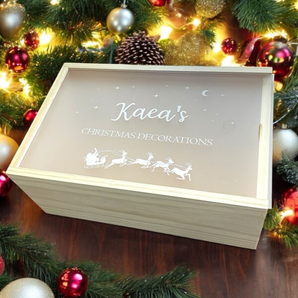 Personalised christmas eve box, personalised christmas decorations box