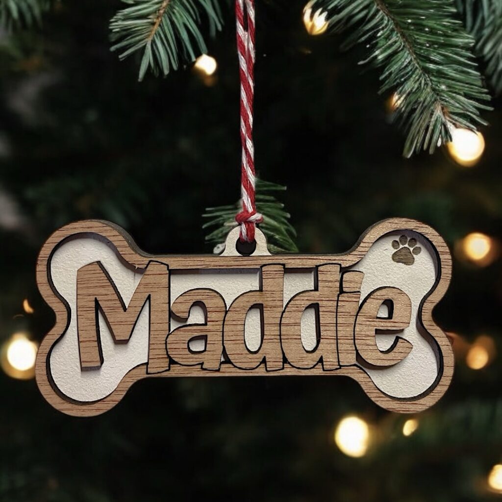 Personalised pet christmas decoration