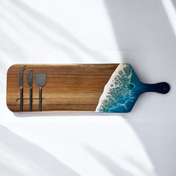 Resin Art Chopping Board - with cheese knives #2