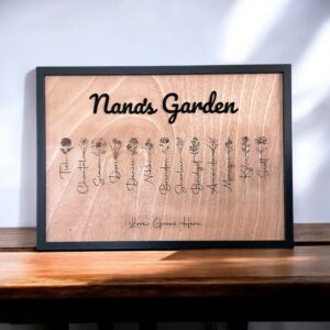 Personalised mothers day gift, nanas grandchildren with birth flowers